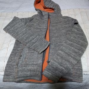 Bench Urbanwear Gray Wool Blend, orange fleece lined hoodie